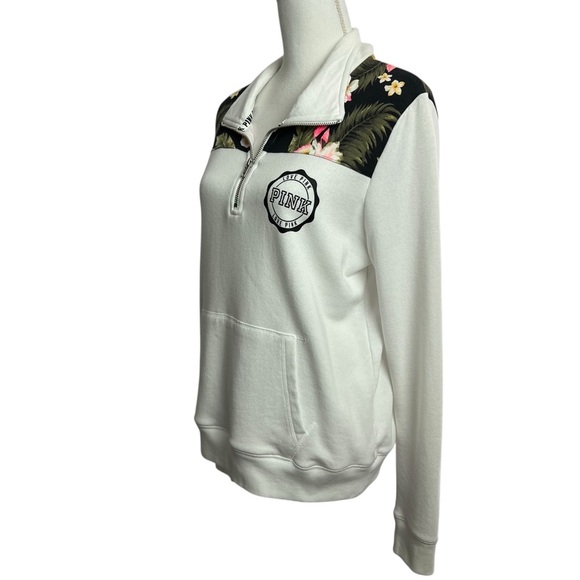 PINK Victoria’s Secret Women’s 1/4 Zip Lightweight Sweatshirt Sz Medium LS - Picture 3 of 9